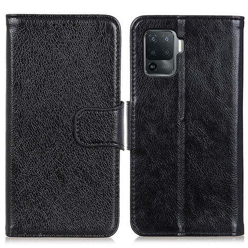 Leather Case Stands Flip Cover Holder N05P for Oppo A94 4G Black