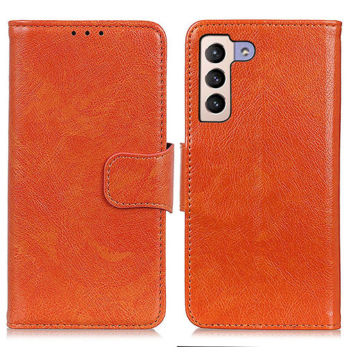 Leather Case Stands Flip Cover Holder N05P for Samsung Galaxy S23 Plus 5G Orange