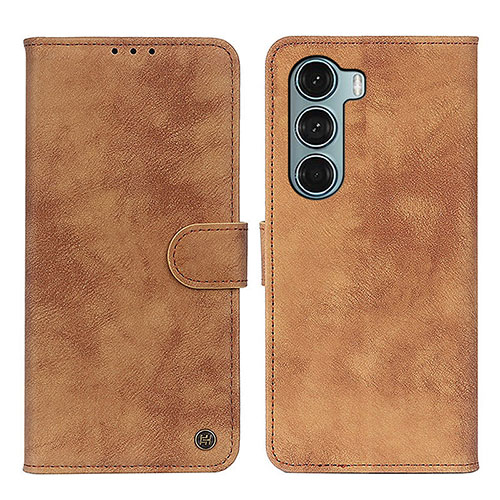 Leather Case Stands Flip Cover Holder N06P for Motorola Moto Edge S30 5G Brown