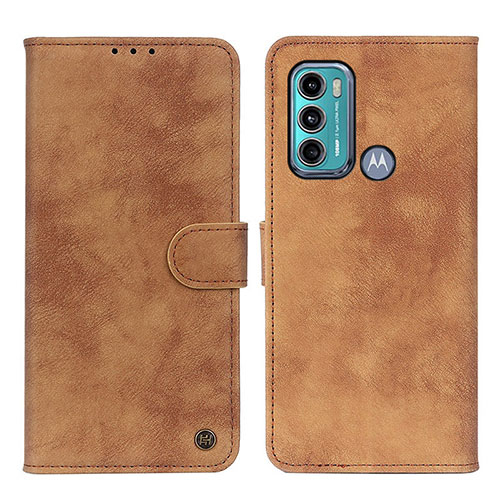 Leather Case Stands Flip Cover Holder N06P for Motorola Moto G40 Fusion Brown