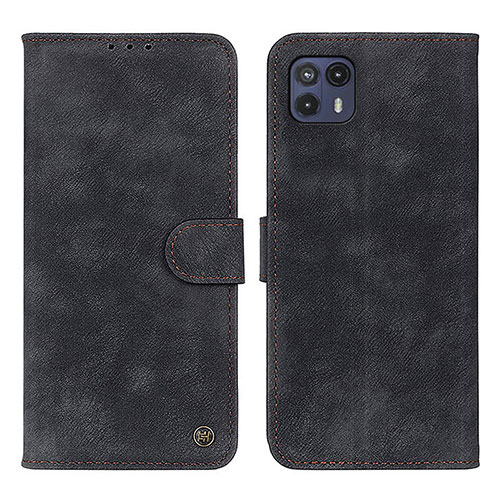 Leather Case Stands Flip Cover Holder N06P for Motorola Moto G50 5G Black