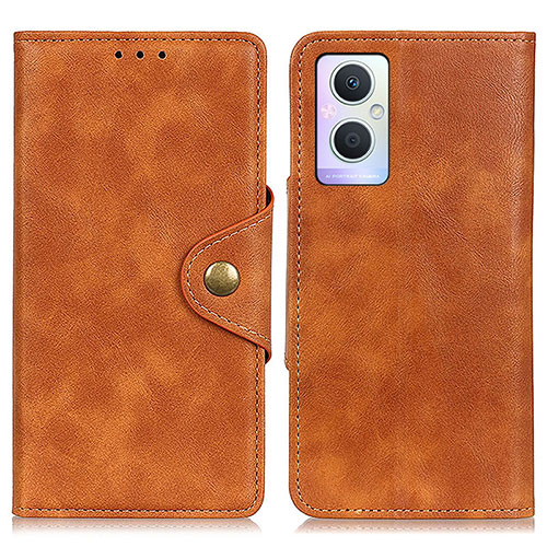 Leather Case Stands Flip Cover Holder N06P for OnePlus Nord N20 5G Brown