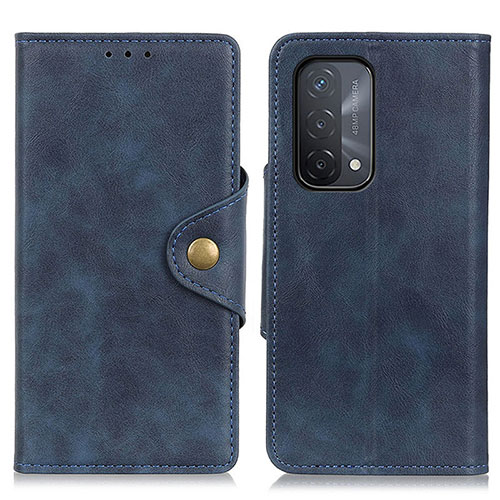 Leather Case Stands Flip Cover Holder N06P for OnePlus Nord N200 5G Blue