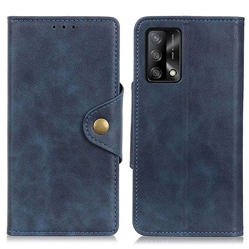 Leather Case Stands Flip Cover Holder N06P for Oppo A74 4G Blue