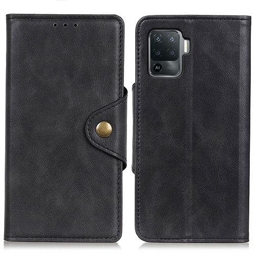 Leather Case Stands Flip Cover Holder N06P for Oppo A94 4G Black