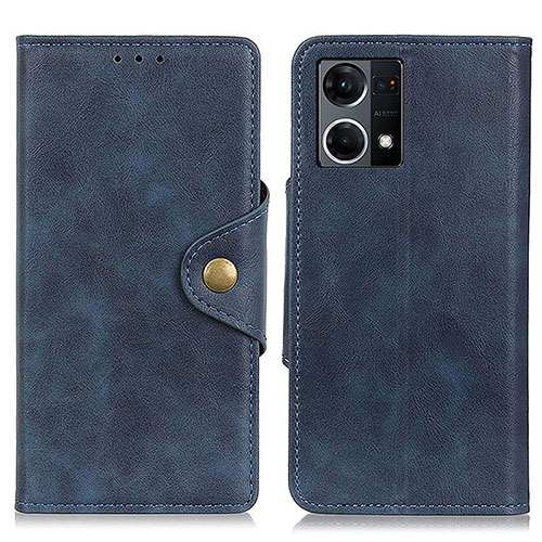 Leather Case Stands Flip Cover Holder N06P for Oppo Reno8 4G Blue