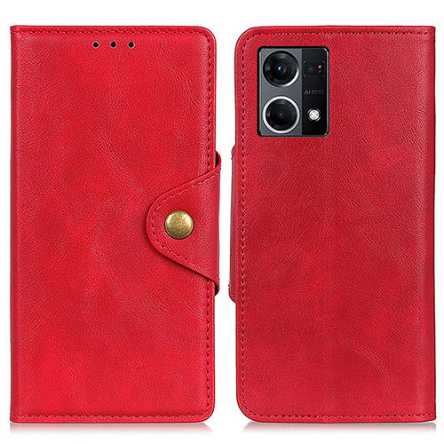 Leather Case Stands Flip Cover Holder N06P for Oppo Reno8 4G Red