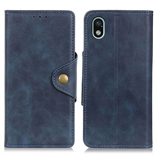Leather Case Stands Flip Cover Holder N06P for Sony Xperia Ace III Blue