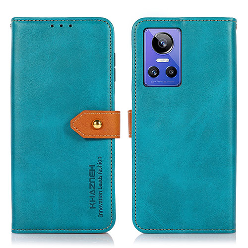 Leather Case Stands Flip Cover Holder N07P for Realme GT Neo3 5G Cyan