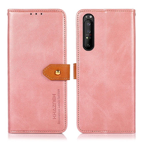 Leather Case Stands Flip Cover Holder N07P for Sony Xperia 1 II Pink