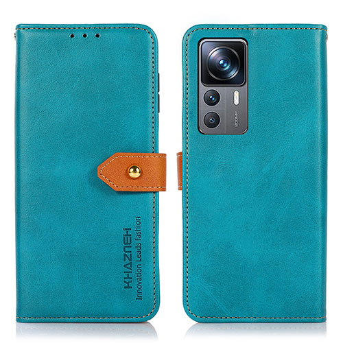 Leather Case Stands Flip Cover Holder N07P for Xiaomi Mi 12T Pro 5G Cyan