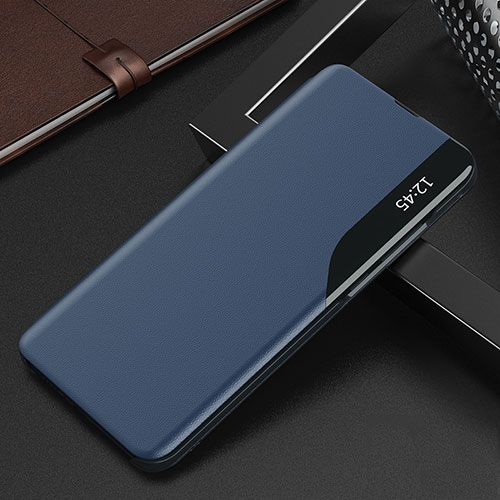 Leather Case Stands Flip Cover Holder Q02H for Xiaomi Poco X3 Blue