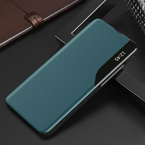 Leather Case Stands Flip Cover Holder Q03H for Xiaomi Redmi Note 9 Pro Green