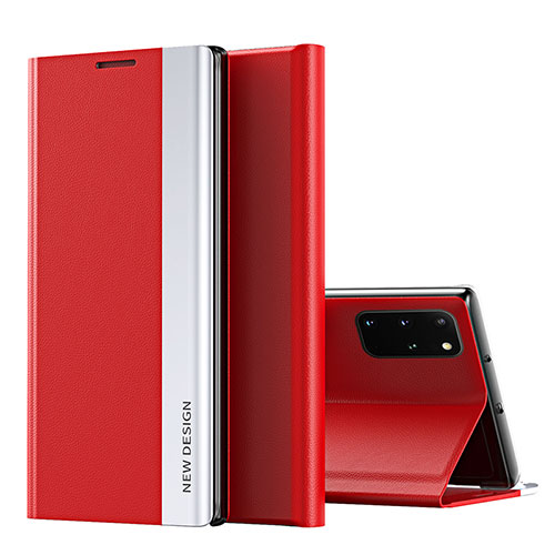 Leather Case Stands Flip Cover Holder QH1 for Samsung Galaxy S20 Plus 5G Red