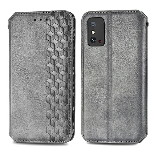 Leather Case Stands Flip Cover Holder S01D for Huawei Honor X10 Max 5G Gray