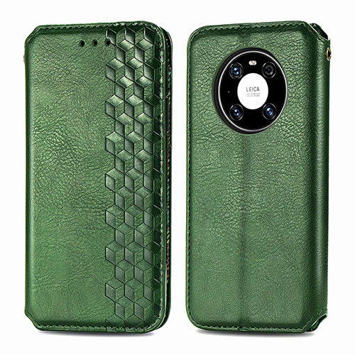 Leather Case Stands Flip Cover Holder S01D for Huawei Mate 40 Pro Green