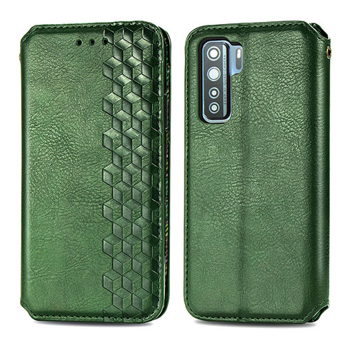 Leather Case Stands Flip Cover Holder S01D for Huawei Nova 7 SE 5G Green
