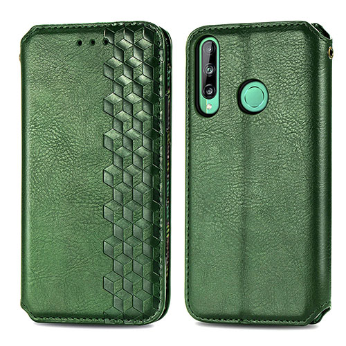 Leather Case Stands Flip Cover Holder S01D for Huawei Y7p Green