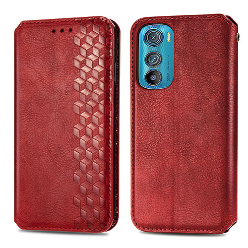 Leather Case Stands Flip Cover Holder S01D for Motorola Moto Edge 30 5G Red