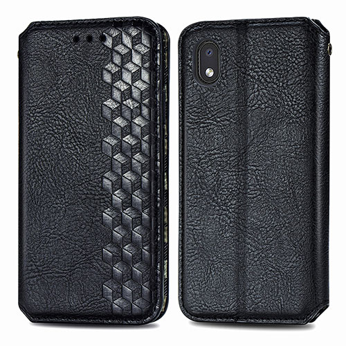 Leather Case Stands Flip Cover Holder S01D for Samsung Galaxy A01 Core Black