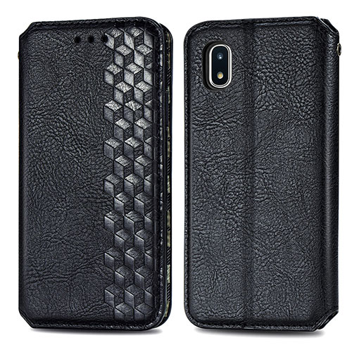 Leather Case Stands Flip Cover Holder S01D for Samsung Galaxy A20 SC-02M SCV46 Black