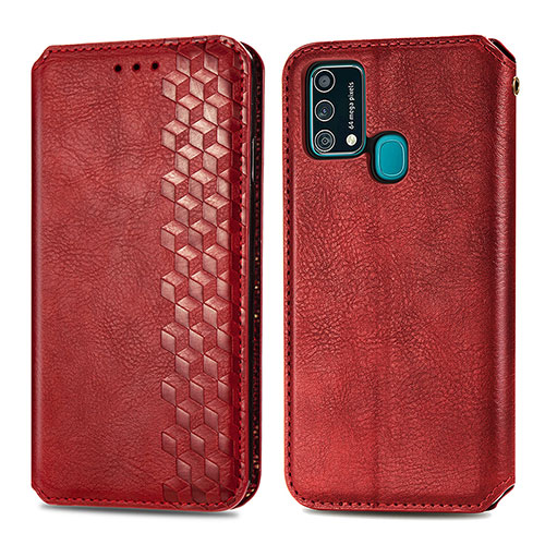 Leather Case Stands Flip Cover Holder S01D for Samsung Galaxy F41 Red