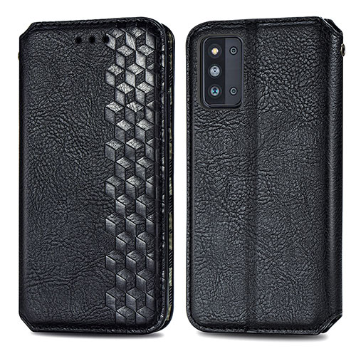 Leather Case Stands Flip Cover Holder S01D for Samsung Galaxy F52 5G Black