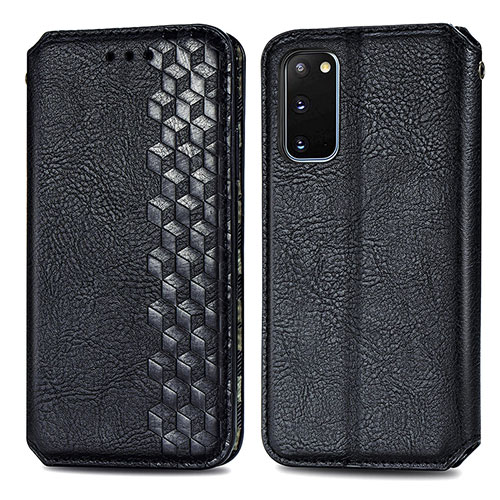 Leather Case Stands Flip Cover Holder S01D for Samsung Galaxy S20 5G Black