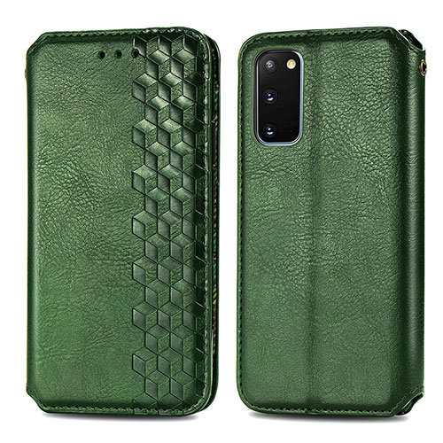 Leather Case Stands Flip Cover Holder S01D for Samsung Galaxy S20 5G Green