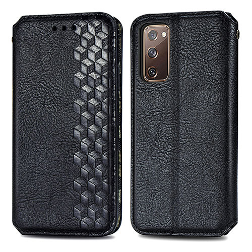 Leather Case Stands Flip Cover Holder S01D for Samsung Galaxy S20 FE (2022) 5G Black