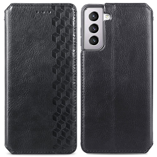 Leather Case Stands Flip Cover Holder S01D for Samsung Galaxy S23 5G Black