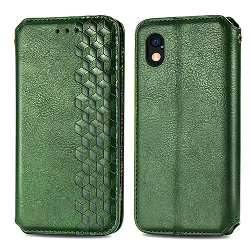 Leather Case Stands Flip Cover Holder S01D for Sony Xperia Ace III Green