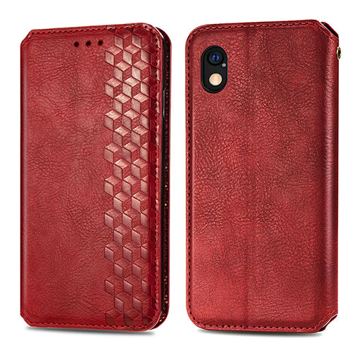 Leather Case Stands Flip Cover Holder S01D for Sony Xperia Ace III Red