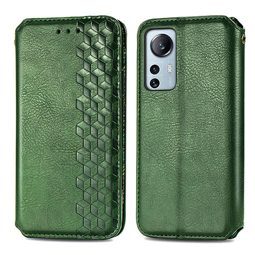 Leather Case Stands Flip Cover Holder S01D for Xiaomi Mi 12 Pro 5G Green