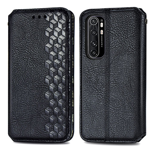 Leather Case Stands Flip Cover Holder S01D for Xiaomi Mi Note 10 Lite Black