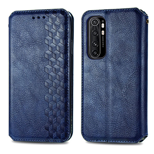 Leather Case Stands Flip Cover Holder S01D for Xiaomi Mi Note 10 Lite Blue