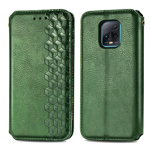 Leather Case Stands Flip Cover Holder S01D for Xiaomi Redmi 10X Pro 5G Green