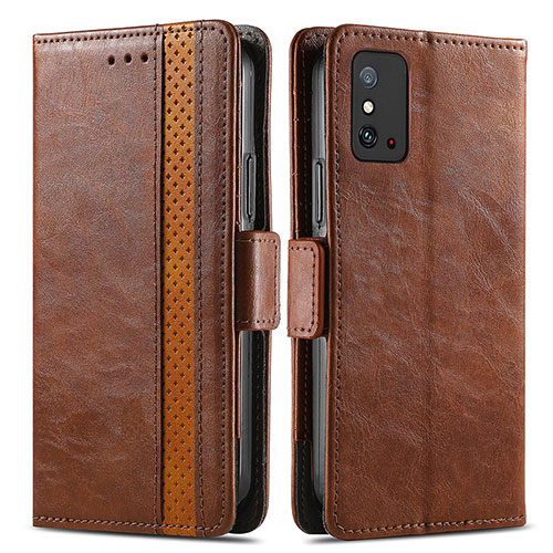 Leather Case Stands Flip Cover Holder S02D for Huawei Honor X10 Max 5G Brown
