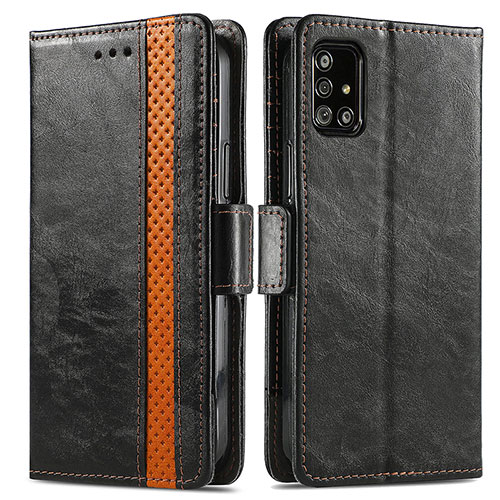 Leather Case Stands Flip Cover Holder S02D for Samsung Galaxy A51 5G Black