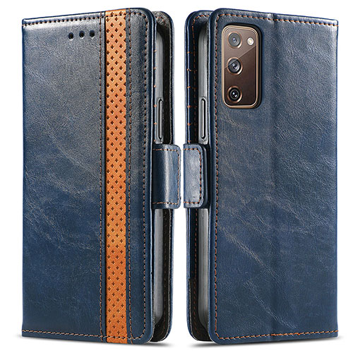 Leather Case Stands Flip Cover Holder S02D for Samsung Galaxy S20 FE 5G Blue