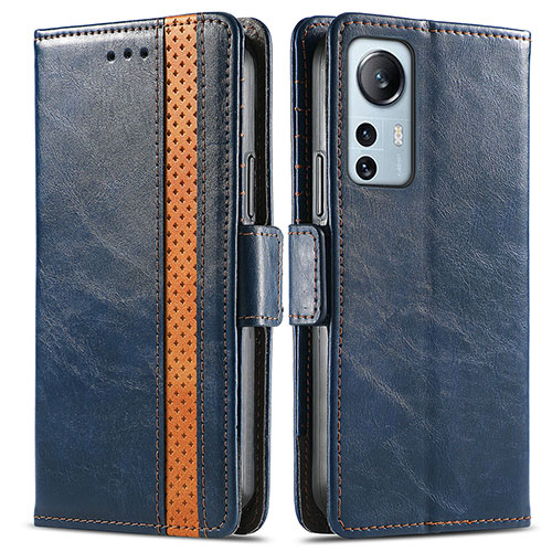 Leather Case Stands Flip Cover Holder S02D for Xiaomi Mi 12 Lite 5G Blue