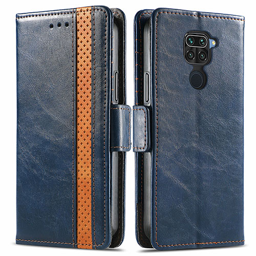 Leather Case Stands Flip Cover Holder S02D for Xiaomi Redmi Note 9 Blue