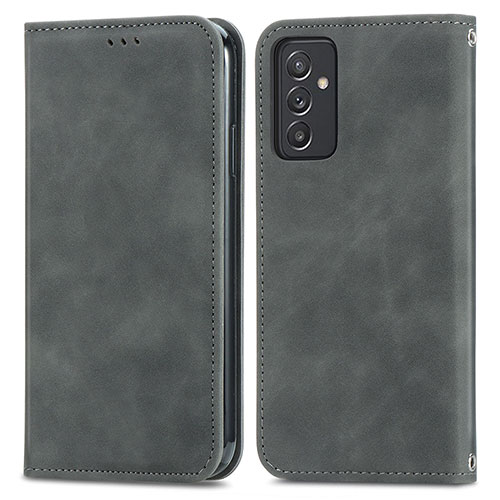 Leather Case Stands Flip Cover Holder S04D for Samsung Galaxy A15 4G Gray