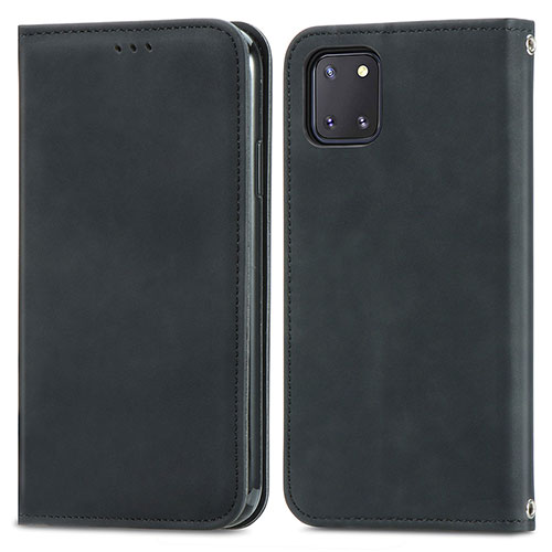 Leather Case Stands Flip Cover Holder S04D for Samsung Galaxy M60s Black