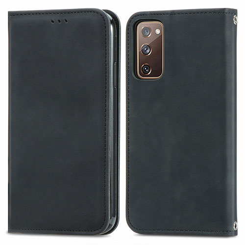 Leather Case Stands Flip Cover Holder S04D for Samsung Galaxy S20 FE 5G Black