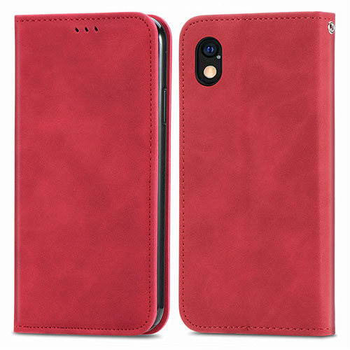 Leather Case Stands Flip Cover Holder S04D for Sony Xperia Ace III Red