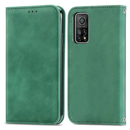 Leather Case Stands Flip Cover Holder S04D for Xiaomi Mi 10T 5G Green