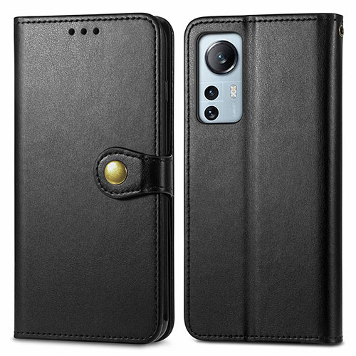 Leather Case Stands Flip Cover Holder S04D for Xiaomi Mi 12 Pro 5G Black