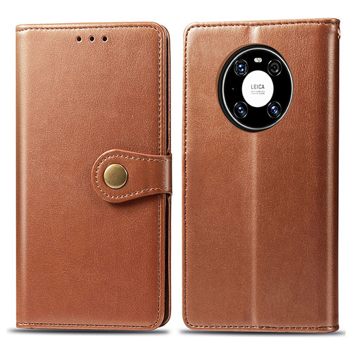 Leather Case Stands Flip Cover Holder S05D for Huawei Mate 40 Pro Brown