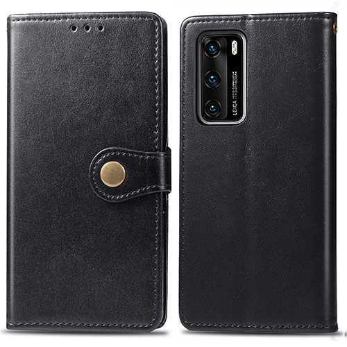 Leather Case Stands Flip Cover Holder S05D for Huawei P40 Black